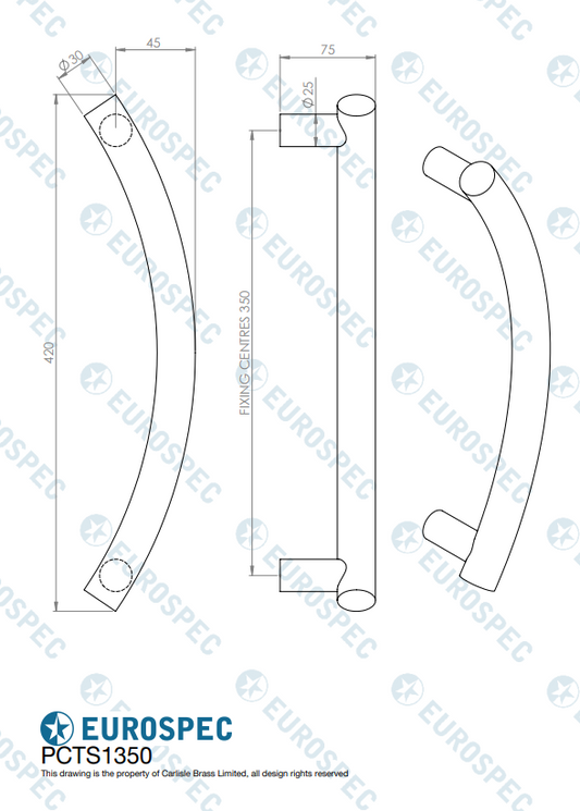 Curved T Pull Handle