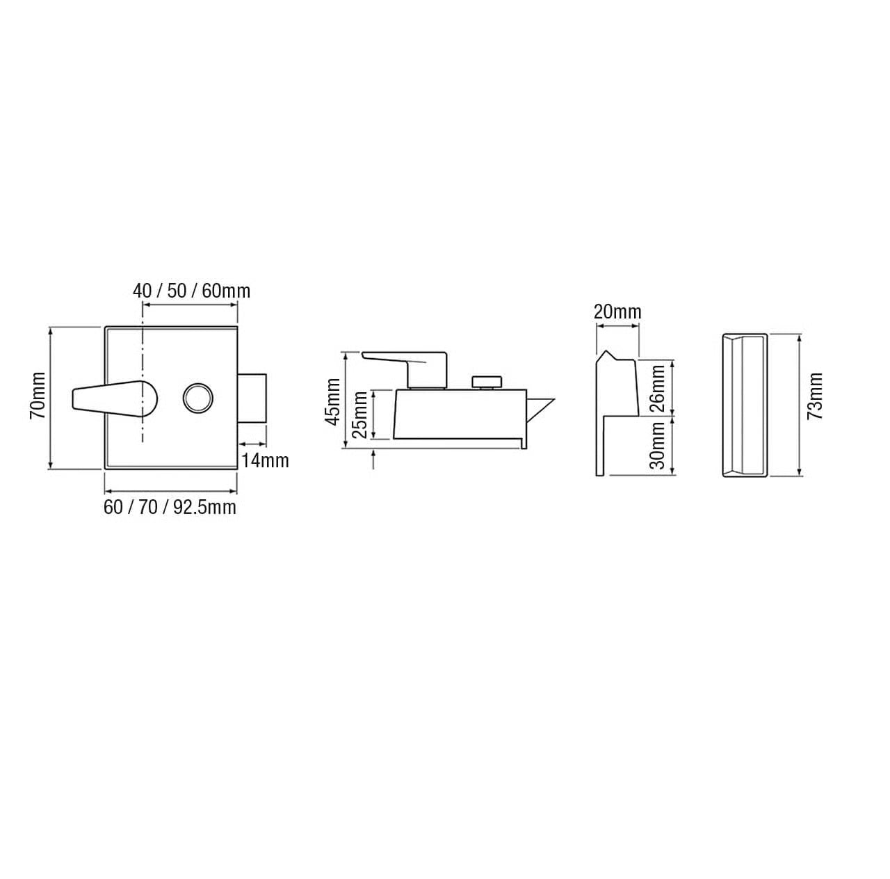 1028 Non Deadlocking Nightlatch (case only)