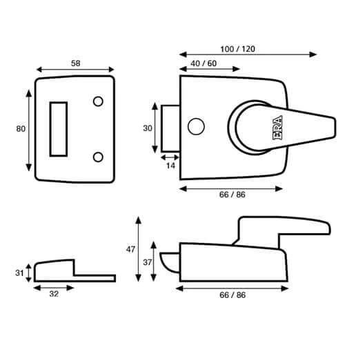 1630 Deadlocking Nightlatch