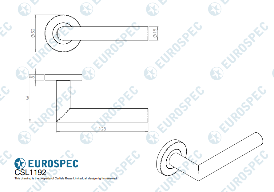 Treviri Mitred Round Bar Lever on Sprung Rose