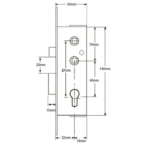 Gibbons Monalock Copy Multipoint Gearbox Without Snib For UPVC Doors - Lift Lever or Double Spindle