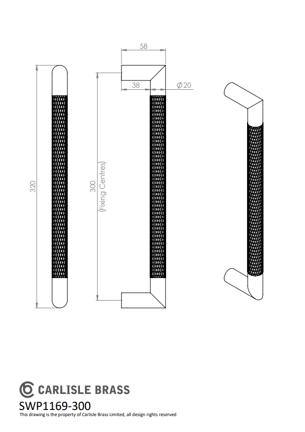 Mitred Knurled Pull Handle Range