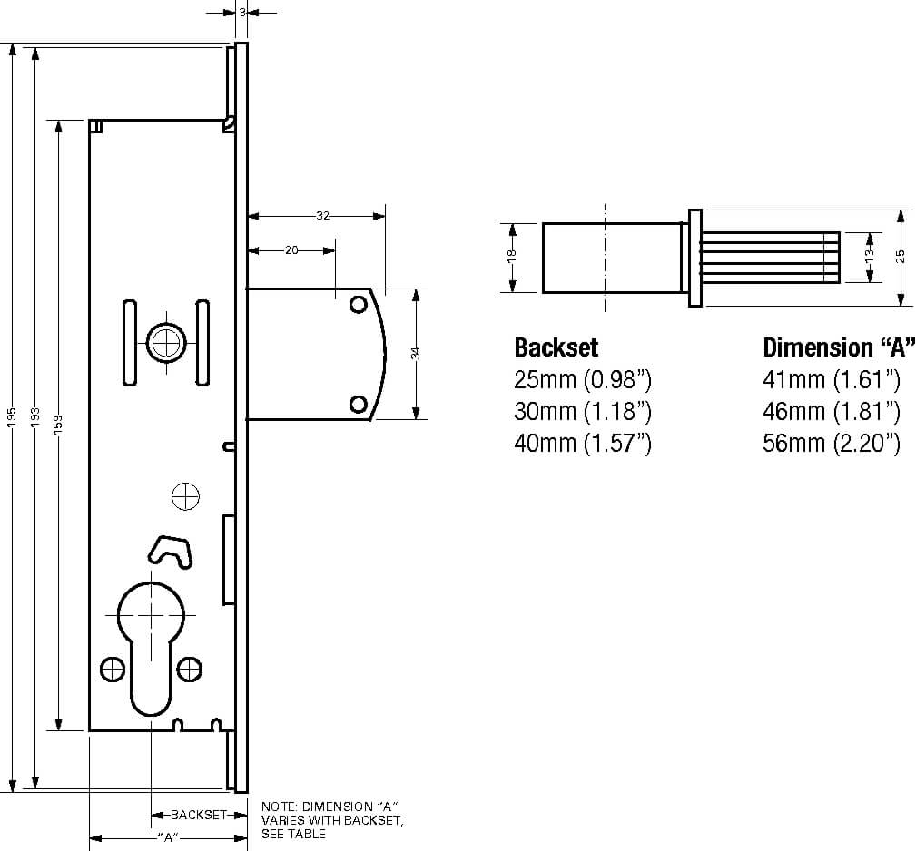 2200 Euro Swing Deadbolt Case for Metal Doors