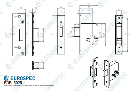 Euro Profile High Security Cylinder Deadlock (replacement lock case only)