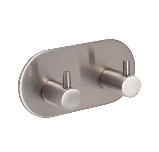 Stainless Steel Double Contemporary Self-Adhesive Coat Hook