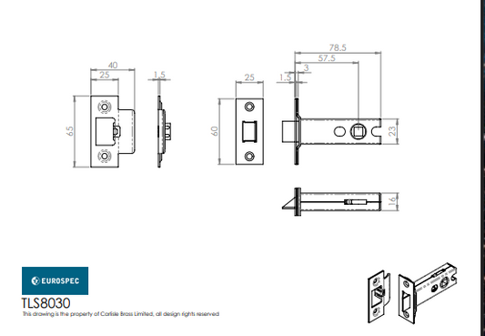 Easi-T Heavy Sprung Tubular Latch
