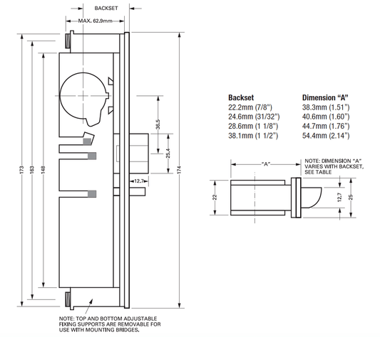 4710 ScrewIn Deadlatch Case for Metal Doors