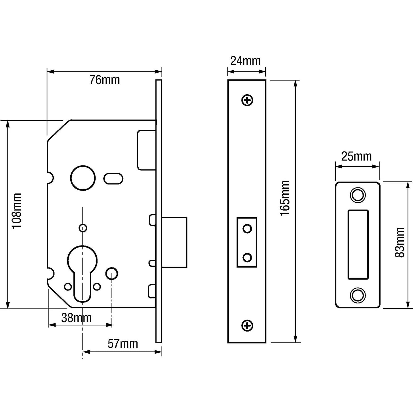 5210 Upright Dual Profile Mortice Deadlock
