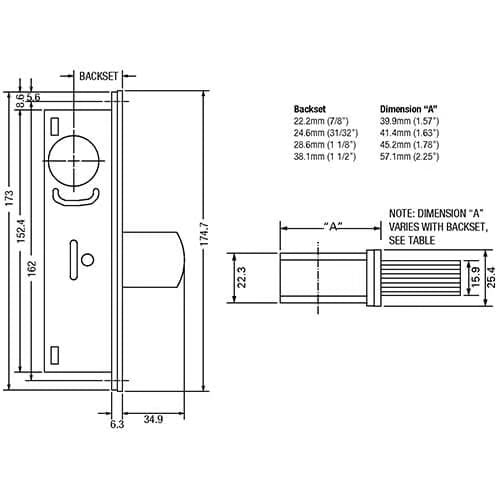 5218 Screwin Swing Deadbolt Case for Metal Doors