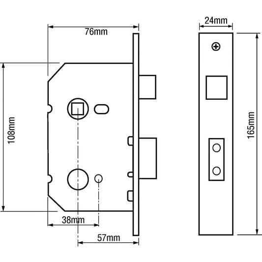 5230 Modular Bathroom Mortice Sashlock