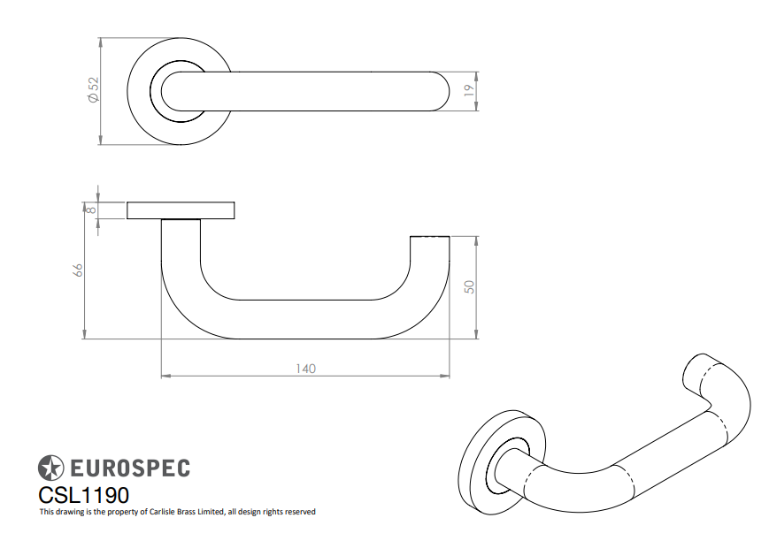Nera Safety Lever on Sprung Rose Grade 201