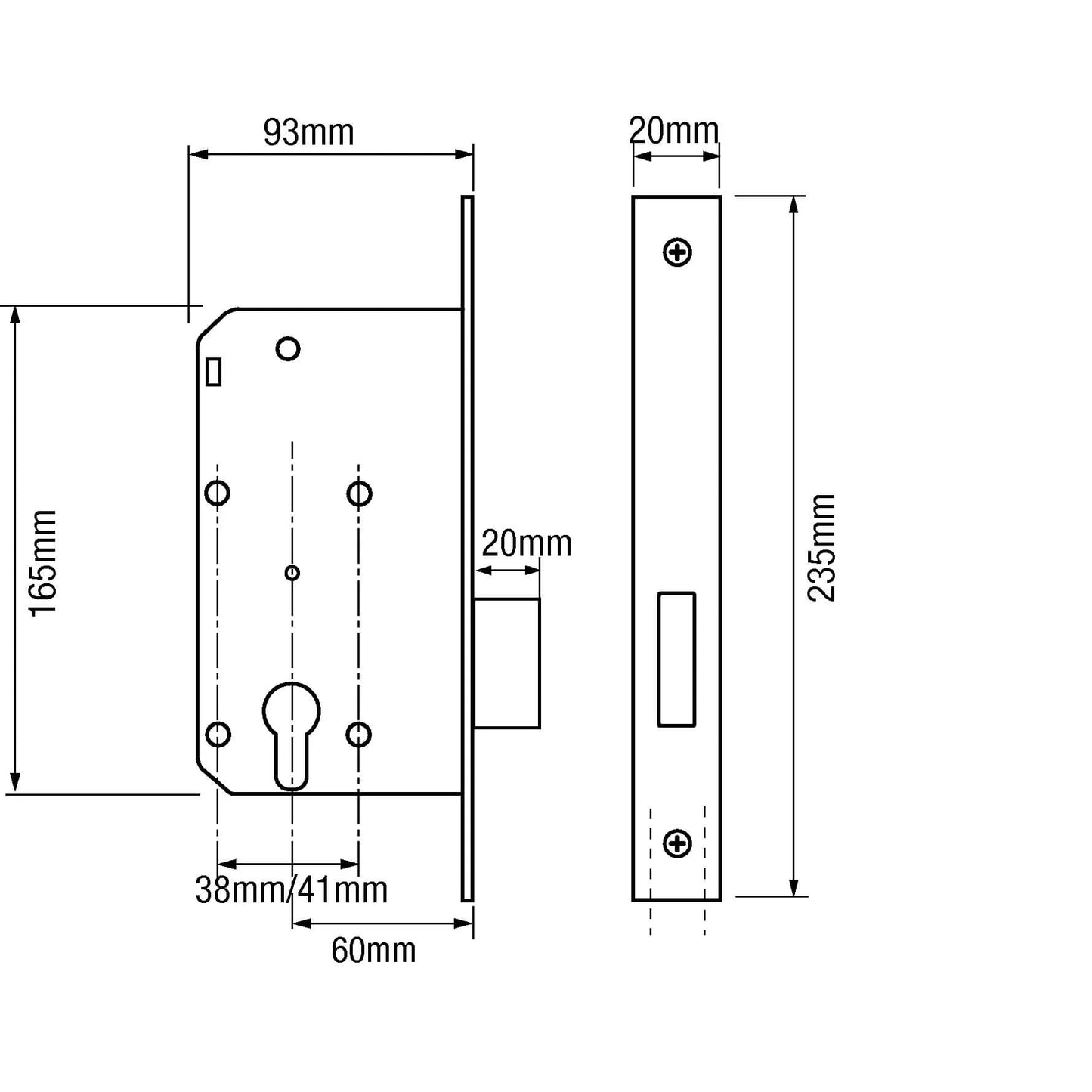 5420 Euro Mortice Sashlock