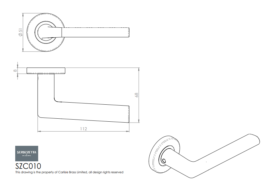 Uno Lever on Round Rose
