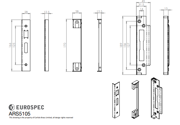 Easi - T Rebate Set Sashlock 13Mm