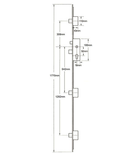 Secury A3 Classic Latch 3 Deadbolts Multipoint Door Lock - Automatic Deadbolt & slam shut operation