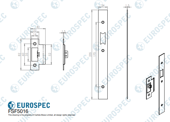 Forend Strike & Fixing Pack To Suit Din Latch