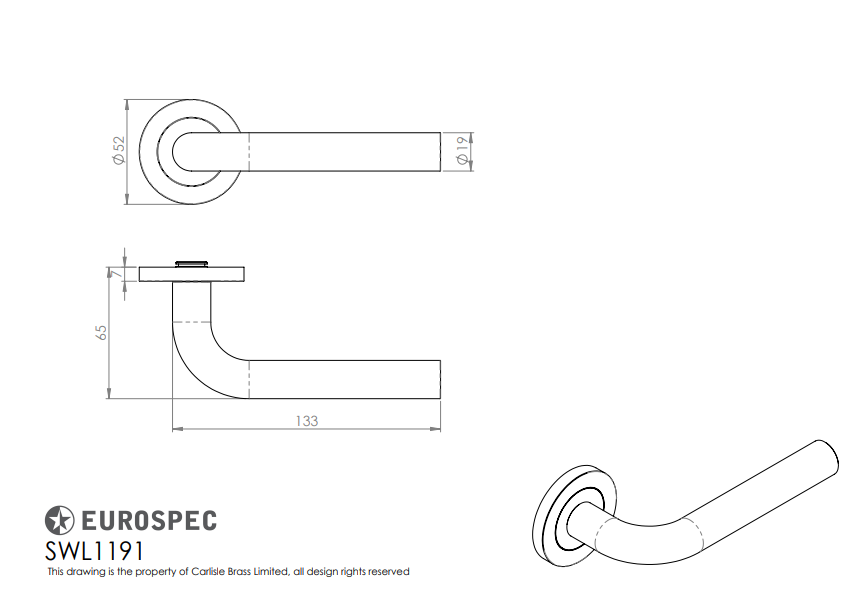 SWL Spira Lever on Rose