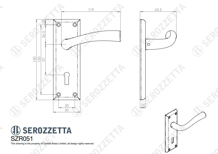 Cinquanta Lever on Backplate