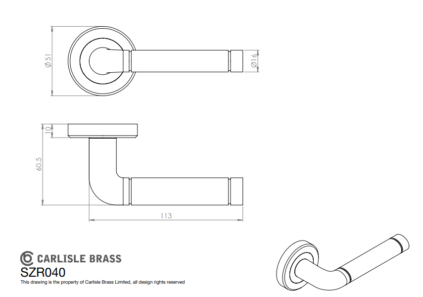 Soho Designer Lever on Threaded Rose