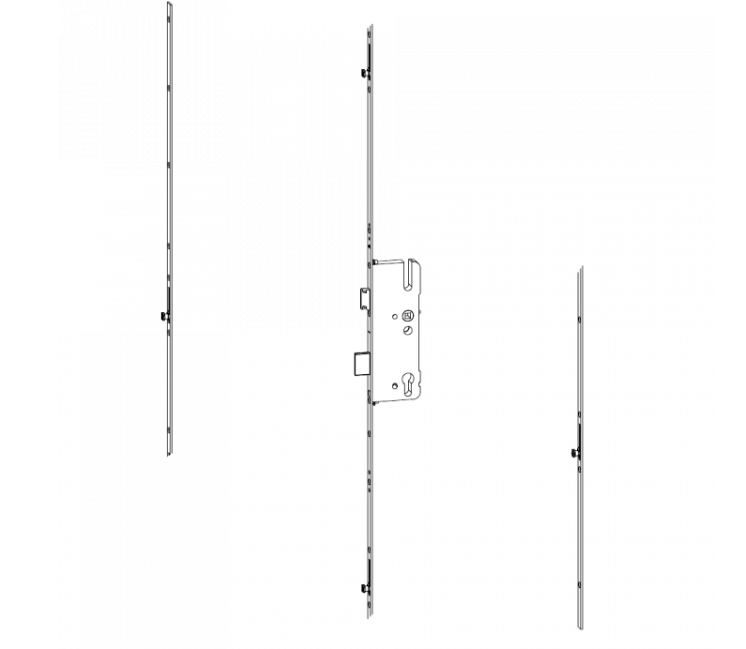 H650 35mm Backset Latch & Deadbolt Single Spindle With 4 V Cam (Mushroom) 2003432