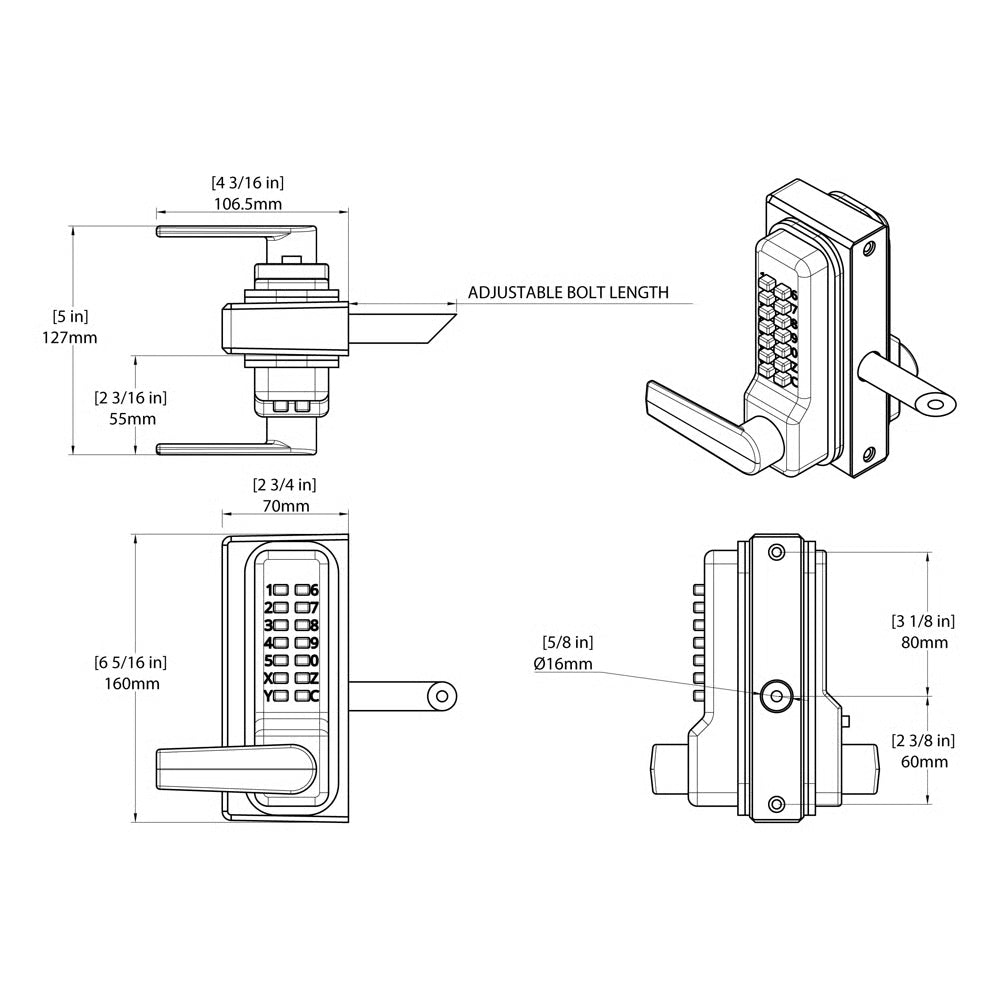 BDGSD Superlock 2.0 Delta Handle Single Sided Digital Lock for Metal Gates (LEAD TIME: 2-3 DAYS)