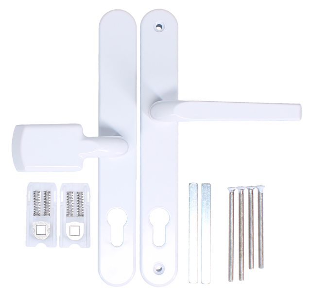 Evo Sprung Lever/Moveable Pad Multipoint Door Handles 92mm & 62mm PZ 245mm Backplate 212mm Fixings