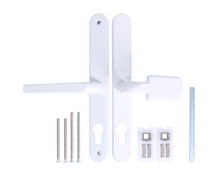 Evo Sprung Lever/Pad Multipoint Door Handles 68mm PZ 245mm Backplate 215mm Fixing