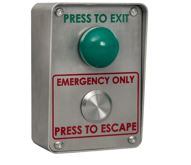 Green Dome Exit Button With Vandal Resistant Emergency Exit Button Stainless Steel