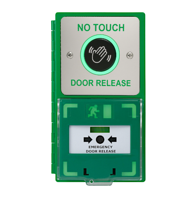 Dual Unit MCP110 Call Point With Infrared Touch Free Exit Button