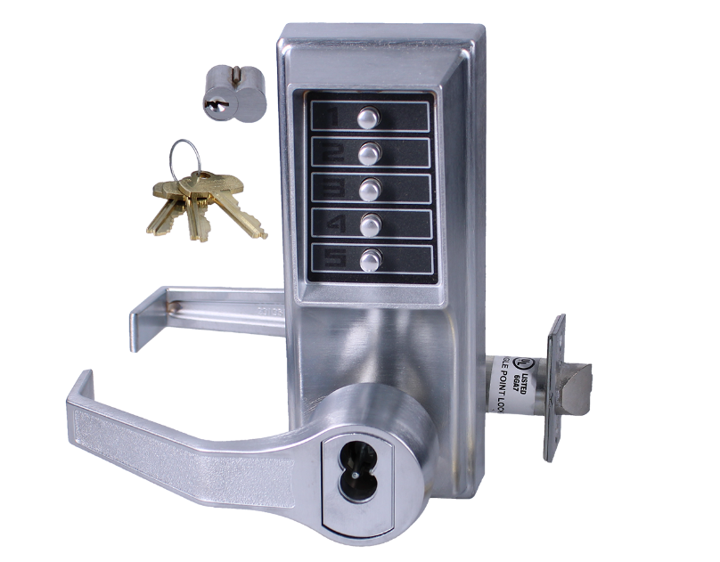 Simplex L1000 Series L1041B Digital Lock Lever Operated With Key Override & Passage Set
