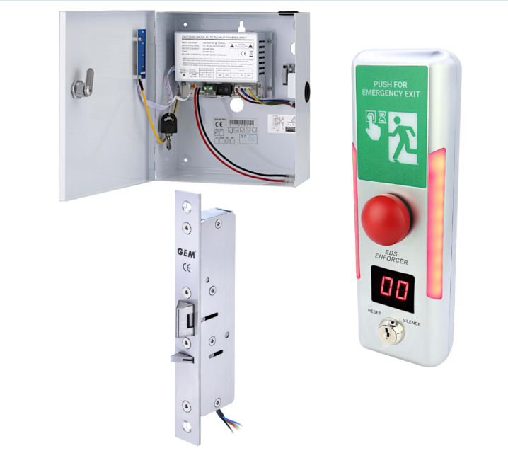 EDS-ENFORCER Escape Door System With PSU & Electric Mortice Lock Monitored