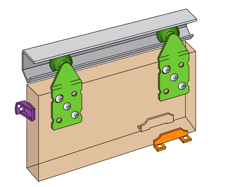 Single Top Wardrobe Single Track Sliding Door Gear