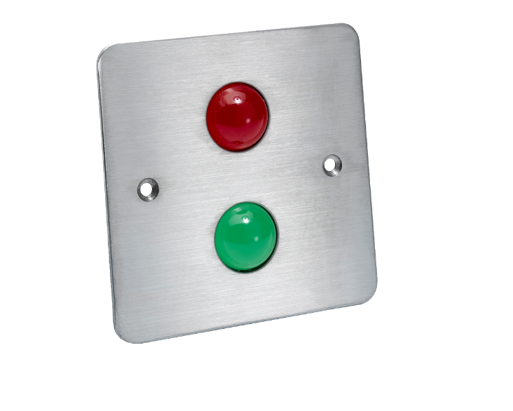 TLM range LED Indicator Plate 1 Gang SS Red Green Flush
