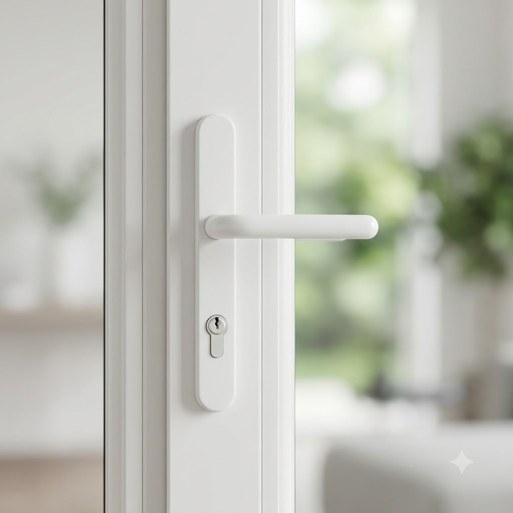 Balmoral Lever Moveable Pad UPVC Multipoint Door Handles - 92mm/62mm PZ Sprung 212mm Screw Centres