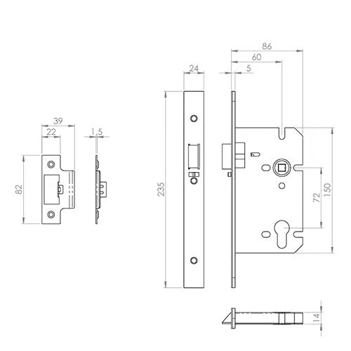 Din Euro Profile Escape Lock