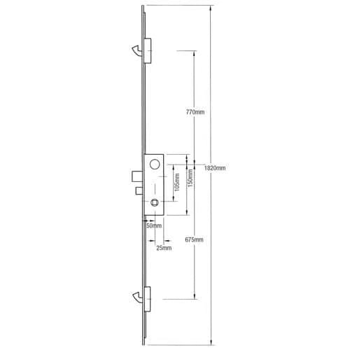 2025 Latch Deadbolt 2 Hooks Lift Lever Multipoint Door Lock (Scandinavian Cylinder Version)