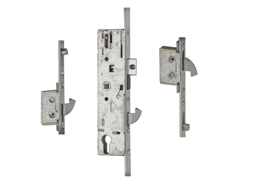 Lever Operated Latch & Hookbolt Split Spindle - 2 Hook 2 Roller