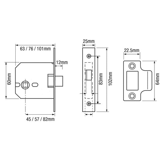 G4050 Mortice Box Latch