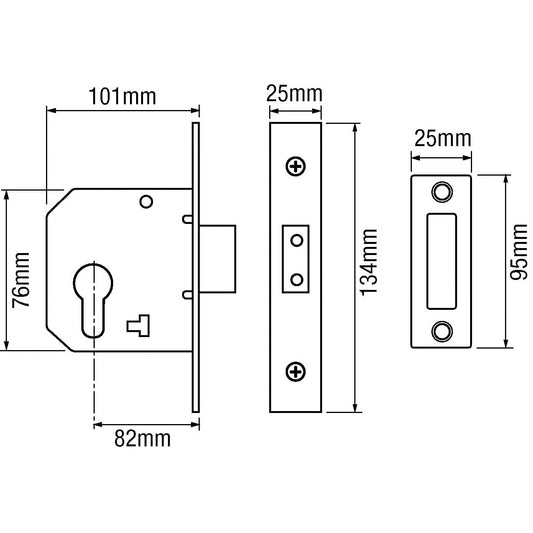 G7004 Euro Mortice Deadlock