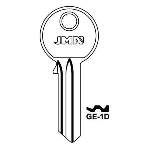 GE-1D Gege 5 Pin Cylinder Key Blank