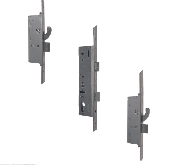 3 Lever Latch & Deadbolt 92/62 Twin Spindle 2 Hook, 2 Deadbolt 20mm Radius Faceplate