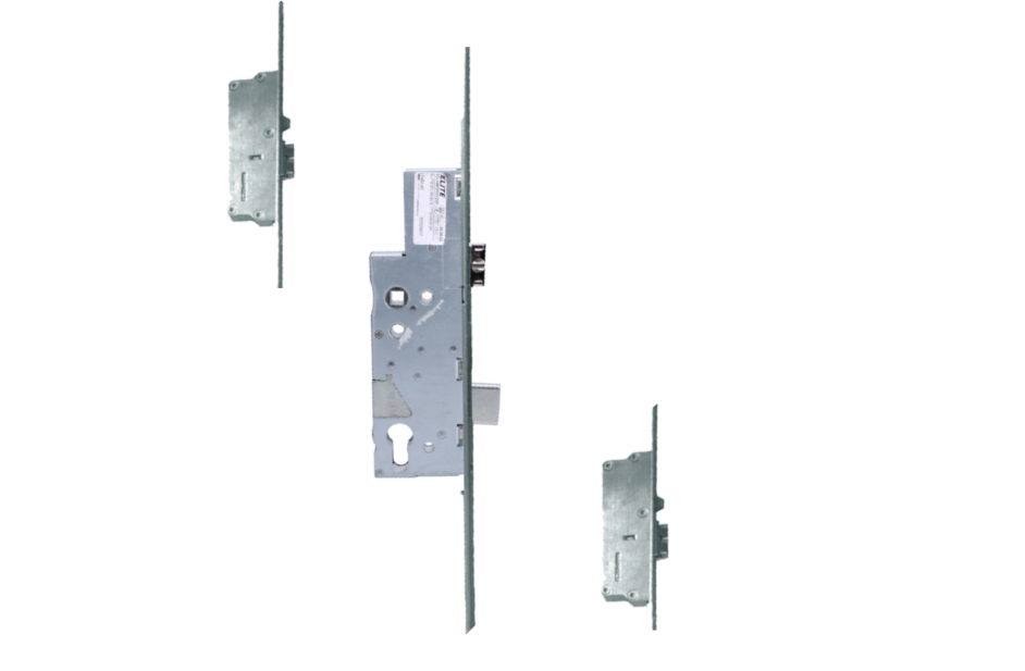 Key Wind Locking Lever Operated Latch & Deadbolt Single Spindle 20mm Faceplate - 2 Deadlocking Latch Bolts