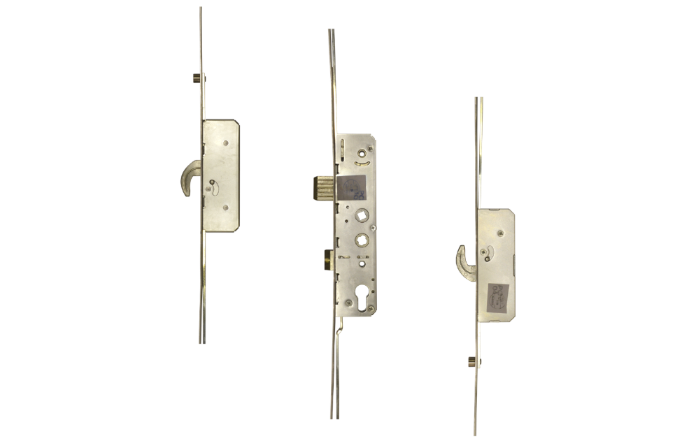 Lever Operated Twin Spindle Latch & Deadbolt - 2 Hook 2 Roller