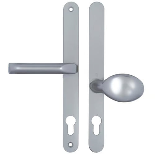 London Lever Moveable Pad UPVC Multipoint Door Handles - 92mm/62mm PZ Sprung 240mm Screw Centres