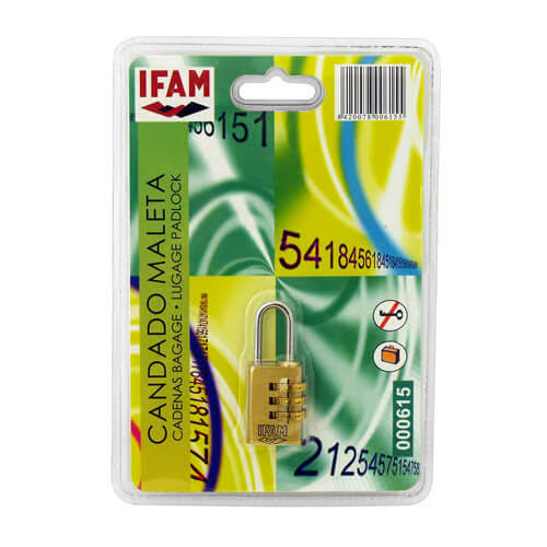 20mm Open Shackle Combination Brass Luggage Padlock