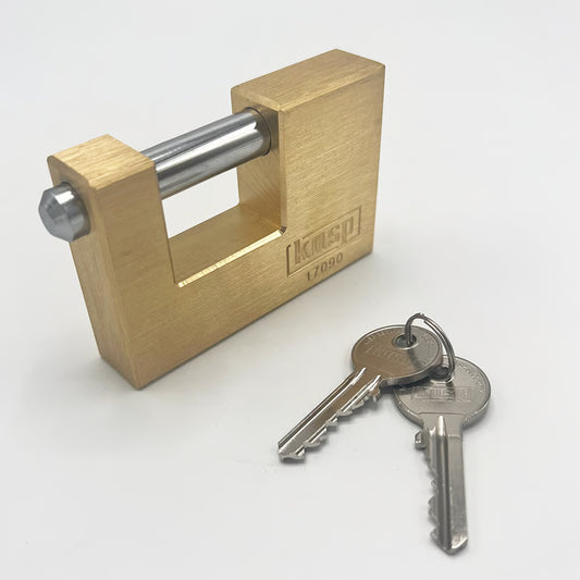 90mm Closed Shackle Brass Shutter Padlock