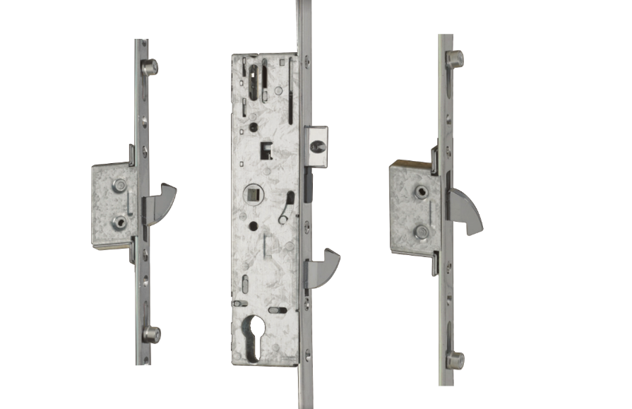 Lever Operated Latch & Hookbolt Split Spindle - 2 Hook 4 Roller