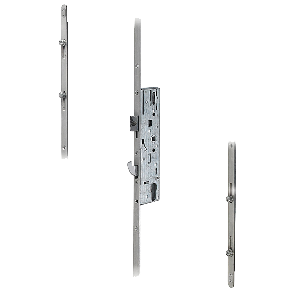 Universal Lever Operated Latch & Hook - 2 Adjustable Rollers 2 Mushroom (UPVC Door)