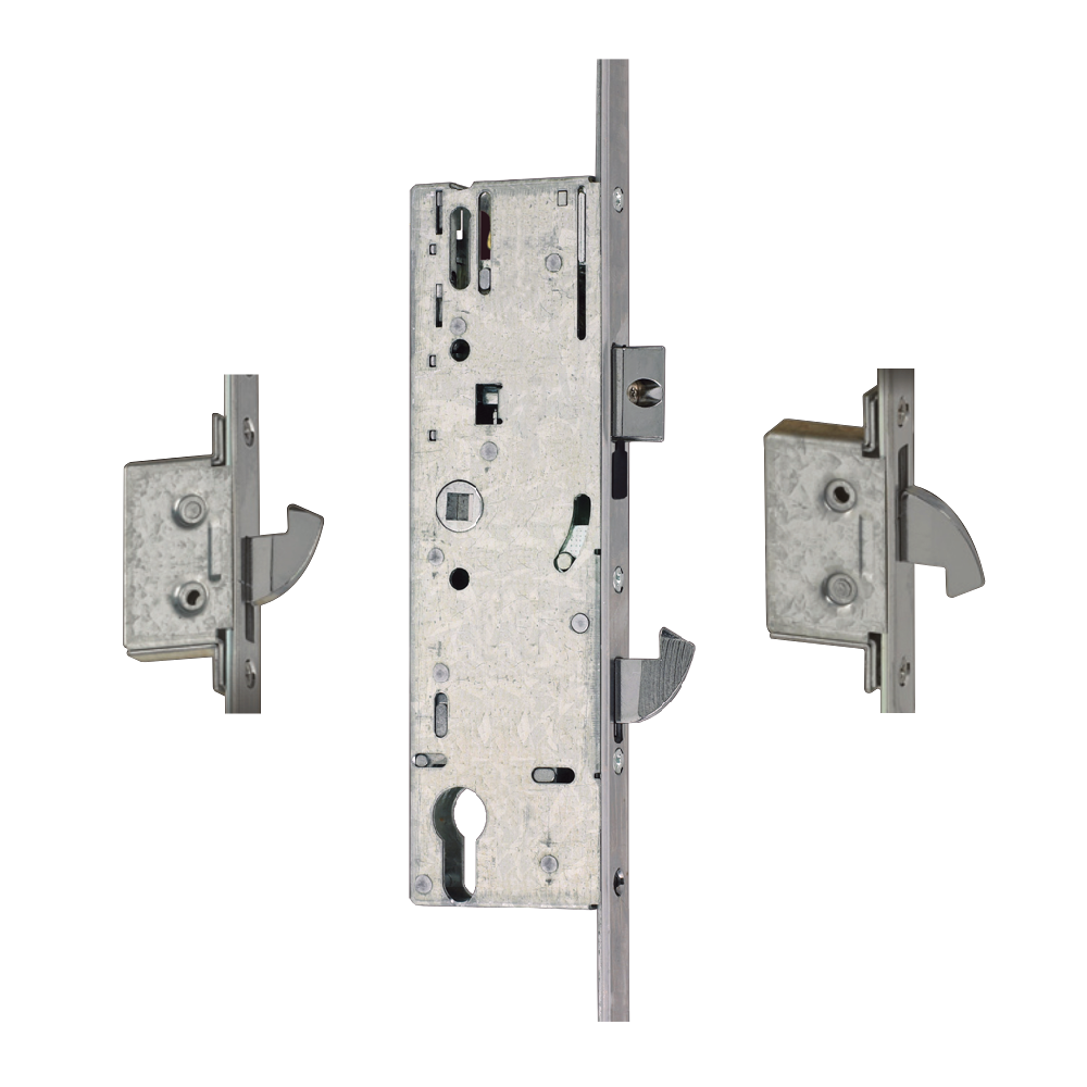 Lever Operated Latch & Hookbolt Split Spindle 20mm Flat - 2 Hook
