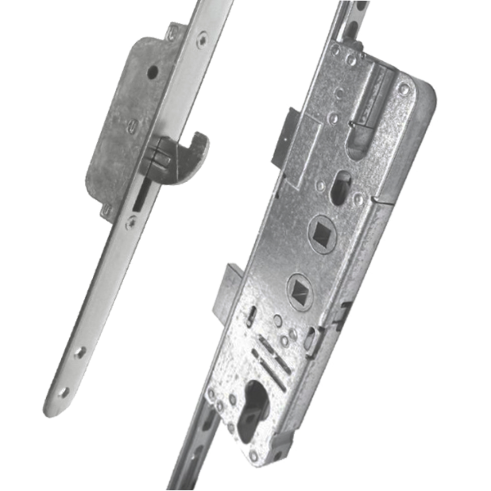Composite Lever Operated Latch & Deadbolt Twin Spindle 20mm Faceplate - 2 Hook